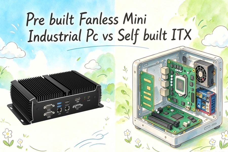 সর্বশেষ কোম্পানি ব্লগ সম্পর্কে Pre built Fanless Mini Industrial Pc vs Self built ITX: Total Cost and Setup Effort Compared
