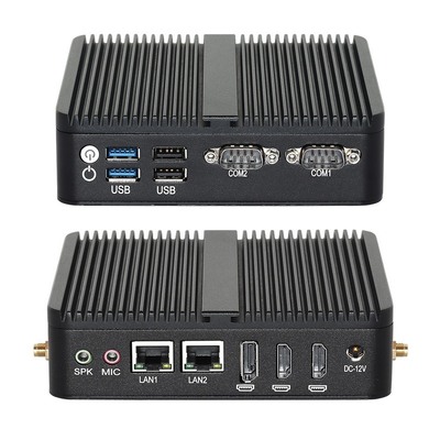 কেনা J6412 প্রসেসর মিনি ফ্যানলেস পিসি DDR4 ডুয়াল ল্যান ডুয়াল COM RS232 ট্রিপল ডিসপ্লে অনলাইনে উৎপাদন