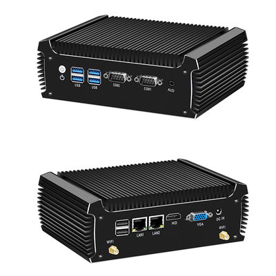 Intel Core i3 7100U মিনি পিসি ফ্যানলেস ইন্ডাস্ট্রিয়াল পিসি 16 GB 2 ল্যান এবং 2 COM সহ
