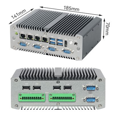চারটি ল্যান এবং ছয়টি সিওএম সহ ইন্টেল কোর আই 7-10510 ইউ প্রসেসর ইন্ডাস্ট্রিয়াল মিনি পিসি
